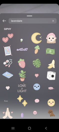 an image of some cute stickers on a cell phone with the text love light