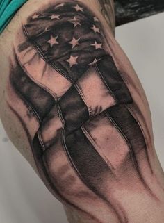 an american flag tattoo on the arm