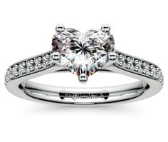 Heart Tulip Pave Diamond Engagement Ring in Platinum  http://www.brilliance.com/engagement-rings/tulip-pave-diamond-ring-platinum-1/4-ctw Pave Diamond Engagement Rings, Pave Diamond Ring, Diamond Ring Settings, Diamond Engagement Ring Set, Sparkle And Shine, Ring Setting, Engagement Ring Settings, Round Cut Diamond, Bling Bling