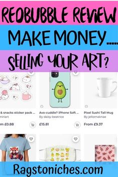 an image of some items that are for sale with the words, how do you make money selling your art?