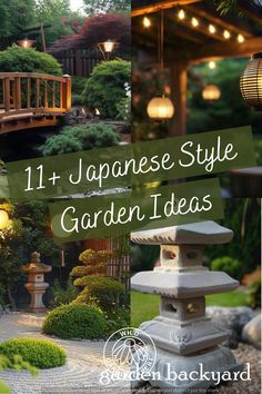 japanese style garden ideas with lights and lanterns