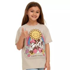 Mickey & Minnie Mouse Youth T-Shirt | Hobby Lobby | 2413599 Smiling Sun, Mickey And Minnie Mouse, Mickey And Minnie, Mickey Minnie Mouse, Two Hearts, Mickey Minnie, Hobby Lobby, The Rainbow, Cute Shirts