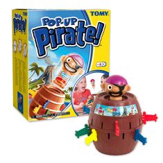 a toy pirate is in front of a box