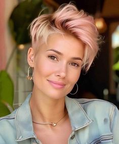 Short Straight Hairstyles, Pink Short Hair, Pixie Haircut Styles, Cool Hairstyles For Girls, Stylish Short Haircuts, Beautiful Haircuts, Face Shape Hairstyles, Short Sassy Hair