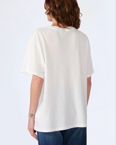 SLVRLAKE presents 'American Made', the ultimate white tee collection. Crafted from a unique open-end yarn for an authentic vintage look and feel. Designed for a relaxed over sized fit borrowed from the boys. White Relaxed Fit Organic Cotton T-shirt, White Relaxed Fit Top, Relaxed White Organic Cotton Tops, White Organic Cotton Relaxed Fit T-shirt, Oversized White Tops For Everyday, Off White Relaxed Fit Tops For Everyday, Oversized White Organic Cotton Top, Relaxed White Short Sleeve T-shirt, White Oversized T-shirt