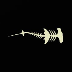 the skeleton of a fish is lit up in the dark