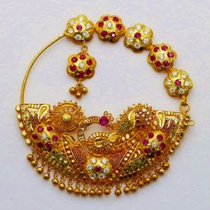 Garhwali Nath Nathiya Design, Nose Ring Designs, Nose Jewels, Saree Bollywood, Wedding Jewellery Collection