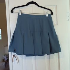 Nwt. Athletic Shirt With Built In Shorts. Cool Blue Color. Preppy Fitted Blue Shorts, Fitted Preppy Blue Shorts, Blue Fitted Preppy Shorts, Blue Pleated Skort For Workwear, Blue Pleated Skort For Work, Preppy Blue Bottoms For Day Out, Casual Blue Skort For Work, Skirts Tennis, Teal Skirt