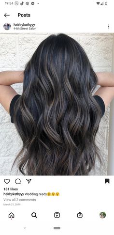 Black Hair With Mushroom Balayage, Black And Mushroom Brown Hair, Subtle Bayalage For Black Hair, Smoky Black Hair, Reverse Balayage Dark Hair, Smokey Hair Color Brown, Natural Balayage For Dark Brown Hair, 2024 Hair Trends For Women Brunette, Frosty Brown Hair