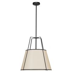 Dainolite Ltd - TRA-331P-BK-CRM - Three Light Pendant - Trapezoid - Cream Cream Fabric, Black Pendant Light, Black Pendant, Hanging Pendant Lights, Modern Pendant Light, Light Black, Modern Pendant, Incandescent Bulbs, Drum Shade