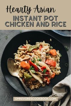 A hearty one-pot meal with an Asian twist! This Instant Pot chicken and rice is super easy to make and so delicious. Instant Pot Chicken And Rice, Pressure Cooker Recipe, Chicken Spaghetti Recipes, Easy Chicken Dinner Recipes, Easy Asian, Healthy Instant Pot Recipes