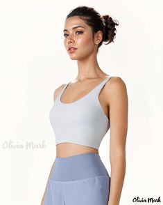 OliviaMark - Premium Sleeveless Performance Vest for Enhanced Comfort, Ideal for Active Sessions and Yoga, Versatile as an Outerwear Tank or a Supportive Sports Bra Compressive Sleeveless Activewear With Built-in Bra, Seamless Sleeveless Sports Bra, Blue Sleeveless Activewear With Built-in Bra, High Stretch Functional Sports Bra, Sports Tank Top With Built-in Bra And Wide Straps, Compressive Sleeveless Sports Bra, High Stretch Sleeveless Sports Bra For Pilates, Sleeveless High Stretch Sports Bra For Pilates, Sleeveless Sports Bra For Pilates