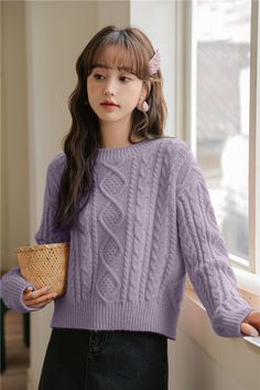 Everyday round neck cable knit sweater in a slightly cropped construction. S/M: 43" chest, 19.5" length Shoe Gifts, Cable Knit Sweater, Overall Dress, Sweater Blouse, Cardigan Jacket, Cable Knit, Knit Sweater, Sweaters & Cardigans, Knitted Sweaters