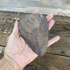 a person holding a rock in their hand