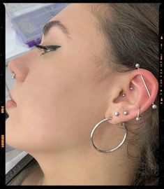 Industrial Piercing - Ear Piercing Orbital Piercing, New Piercing, Types Of Ear Piercings