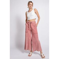 Lazy Days Mineral Washed Wide Leg Pants in Mauve The comfiest and trendiest wide-leg pants just hit the scene! Say "Yes" to a wide-leg silhouette with a draw-string waist in soft French Terry. Vintage fade makes these a casual favorite while visible seams, full-length raw-edges, and outline pockets add to the relaxed vibe. Shorter gals look no further, these are an awesome crop style that will make the perfect full-length pants for you!  Item Deets:  Waist laid flat: (S) 14" (M) 15" (L) 16" - Wi Pink Wide Leg Loungewear Pants, Relaxed Fit Wide Leg Pants With Drawstring, Chic Spring Wide Leg Pants With Drawstring, Trendy Wide Leg Drawstring Pants For Spring, Pink Wide Leg Pants For Loungewear, Spring High-waisted Wide Leg Pants With Drawstring, Chic High Waist Drawstring Wide Leg Pants, Chic High Waist Wide Leg Pants With Drawstring, Spring Drawstring High-waisted Wide Leg Pants