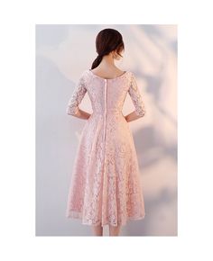 Get 10% off now! Buy pink lace elegant semi formal dress with half sleeves at cheap price online. Free stable shipping and pro custom service since 2009. Pink Half-sleeve Evening Dress, Elegant Pink Half Sleeve Dress, Pink Half Sleeve Evening Dress, Spring Half Sleeve Lace Dress, Pink 3/4 Sleeve Party Dress, Half Sleeve Dresses For Spring Wedding Guests, Half Sleeve Dresses For Wedding Guests In Spring, Pink Party Dress With 3/4 Sleeves, Spring Half Sleeve Wedding Guest Dress