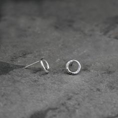 Tiny Circle Earrings Sterling Silver Post Earrings Small | Etsy Minimalist Hoop Earrings With Halo Design, Silver Minimalist Earrings With Halo Design, Minimalist Circle Earrings For Anniversary, Minimalist Sterling Silver Halo Earrings, Everyday Minimalist Earrings With Halo Design, Plain Rings, Circle Earrings, Earrings Sterling Silver, Elegant Earrings