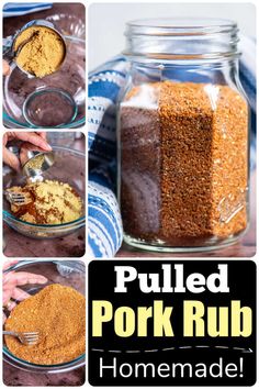 the process to make pulled pork rubs in a jar