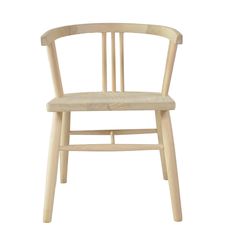 a wooden chair on a white background with no one in it's place to sit