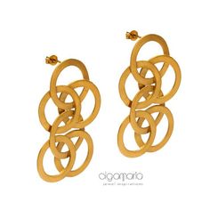 Statement Earrings Gold Earrings Geometric by JewelInspirations Wedding Circle Earrings In Metal, Modern Brass Earrings For Wedding, Modern Brass Wedding Earrings, Borromean Rings, Statement Earrings Gold, Circle Jewelry, Gold Statement Earrings, Earrings Geometric, Geometric Ring