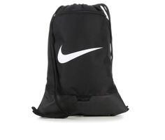 Take on your day in organized style with this durable Nike® drawstring bag! Whether you're off to practice or the gym, the Brasilia Gymsack can carry everything you need from shoes to a change of clothes. 100% polyester construction and lining, Large main compartment with drawstring closure, Interior divider for organized storage, Exterior pocket with zipper closure, Approx. 19 inch H x 13 inch W when laid flat, Signature Swoosh® logo and Nike® branding details | Nike Brasilia Gymsack Drawstring Nike Drawstring Bag, Casual Breathable Gym Bag For Sports, Functional White Gym Bag, Nike Black Functional Gym Bag, Functional Black Nike Gym Bag, Nike Sporty Black Gym Bag, Casual White Bag For Gym, Casual White Gym Bag, Nike Functional Gym Bag For Sports