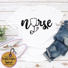 Love Nurse Shirt\ Nurse Stethoscope T-Shirt\ Funny Nursing Shirt\ School Nurse Shirt\ RN Shirt\ Nurse Gift Ideas\ Nurse TeesThis makes a great staple t-shirt. It's made of a thicker, heavier cotton, but it's still soft. And the double stitching on the neckline and sleeves add more durability to what is sure to be a favorite!•All T-Shirt apparel are printed using direct-to-garment (also known as DTG). In addition, our inks are water based and eco-friendly. This makes the feel much softer than tra Nurse Gift Ideas, Funny Nursing, Nurse Stethoscope, Funny Nurse Shirts, Nursing Shirt, School Nurse, Screen Printing Shirts, Nurse Shirt, Nursing Tshirts