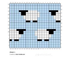 a cross stitch pattern with black and white squares