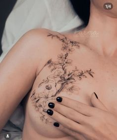 #tattoo #tattoos #tattooart #tattoodesign #tattoodesign #tattoogirl  #tattoosleeve #tattooflower Seductive Tattoos, Breast Tattoos For Women, Eden Tattoo, Colour Tattoo For Women, Stomach Tattoos Women, Mastectomy Tattoo, Tattoos To Cover Scars, Epic Tattoo, Beautiful Flower Tattoos