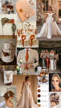 a collage of different wedding colors and styles