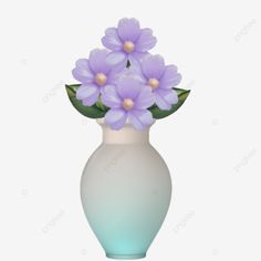 a white vase with purple flowers in it