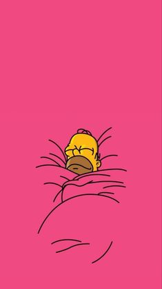 the simpsons is sleeping in bed with his head on top of the pillow and eyes closed