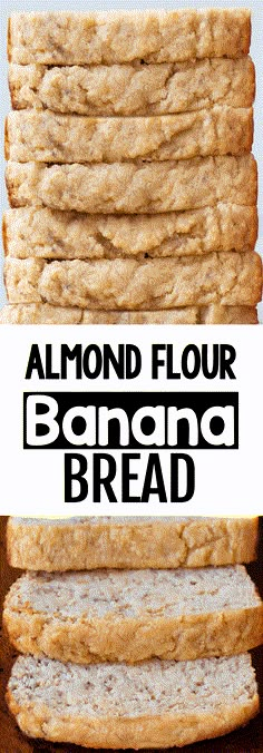 almond flour bread stacked on top of each other with the words almond flour baking bread