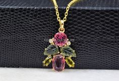 Natural Multi Tourmaline Pendant, Solid 14K Gold, Victorian Pendant, Natural Diamond Pendant, October Birthstone, Gift For Daughter 22k Gold Earrings, Unique Opal, Daughter Christmas