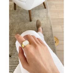 Chunky gold statement ring with natural shell. This ring is so unique and chic that will add a statement look to your outfit. This ring is made from stainless steel and 18k gold plating. ………………………………….D E T A I L S• Materials: Stainless steel, 18k gold plating, Natural shell.• Size: US 6, US 7, US 8• This product is hypoallergenic and tarnish resistant Trendy Gold Open Enamel Ring, Trendy Gold Enamel Open Ring, Trendy Gold Open Ring, Gold Enamel Ring For Everyday Wear, Gold Chunky Ring, Thick Gold Ring, Chunky Ring, Gold Statement Ring, Shell Ring