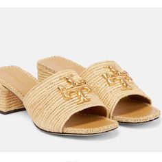 Tory Burch Elanor Raffia Block Heel Quiet Luxe Coastal Mule Sandals Size 10 Elanor Mule Sandals From Tory Burch Have A Hand-Woven Raffia Texture, Making This Pair A Perfect Match For Day Dresses And Skirts. These Sandals Have Padded Leather Foot Beds For Extra Comfort. Sole: Leather Insole And Sole Upper: Raffia Comes With A Box Comes With A Dust Bag Toe Shape: Square Open Toe Tory Burch Heels, Ella Tote, Embroidered Tote Bag, Embroidered Tote, Tory Burch Sandals, Woven Raffia, Only Shoes, Swag Shoes, Fashion Heels