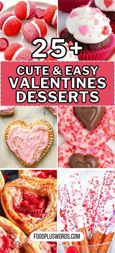 valentine's day desserts with text overlay