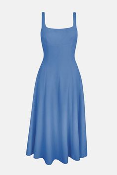 Asia Dress In Indigo Blue Double Crepe | Emilia Wickstead Emilia Wickstead, Indigo Blue, Timeless Pieces, Fit And Flare, Dream Closet, Your Style, Must Haves, Midi Dress, Wardrobe