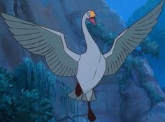 the swan from disney's animated movie, beauty and the beast