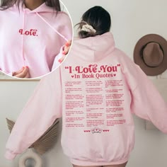 Looking for a unique gift for your girlfriend? Check out our selection of bookish merch! Our hoodie, sweater and crewneck are perfect for reading lovers everywhere. Plus, they make great Valentine's gifts for her. Different ways to say "I love you" in different book quotes make this an eye-catching piece of clothing that she'll love. 💥I. ABOUT PRODUCT - There are many ways to express your personality and wearing our products with eye-catching patterns and meaningful words is one of the ways. Co Cool Christmas Gifts For Girlfriend, Cute Unique Gifts For Girlfriend, Meaningful Gifts For Your Girlfriend, Christmas Quotes For Gifts, Cheap Custom Text Sweatshirt For Gift, Gifts For Girlfrien, Sweaters With Quotes Sweatshirts, Cute Cheap Sweatshirt As Gift, Cute Saying For Christmas Gifts