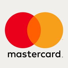 the mastercard logo is shown in red, yellow and orange colors on a white background