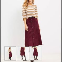 Beautifully Tailored And Flared In Sumptuous Faux Suede, This Midi Skirt Cuts A Dreamy Silhouette With A Cool Kind Of Polish. Snap Front. Belt Loops. Front Patch Pockets. Lined. Length 32" Long New With Tags Red Midi Skirt For Fall, Burgundy Skirt For Fall, Red Pleated Skirt For Fall, Casual Burgundy Skirt For Fall, Pocket Skirt, Suede Skirt, Red Skirts, Fall 2023, Skirts With Pockets