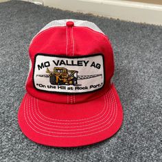 Vintage K Products Hat Cap Trucker Red White Mo Valley Agriculture Patch Farm | eBay Red Cap Hat, One Size Fits Most, Red Cotton Trucker Hat With Flat Brim, Red Short Brim Baseball Cap For Outdoor, Red Cotton Flat Brim Trucker Hat, Casual Red Fitted Hat With Flat Brim, Casual Red Fitted Cap, Red Cotton Trucker Baseball Cap, Red Trucker Hat With Curved Brim, Red Trucker Baseball Cap Snapback