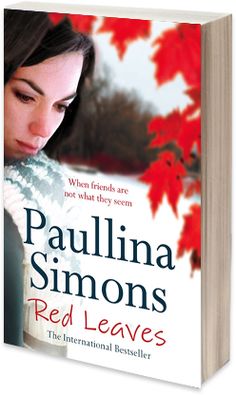 the book cover for red leaves by paulina simons, with an image of a woman