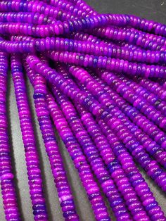 "Bead size :  2x8mm 15.5\" approx 165beads  2x8mm 7.5\" approx 82beads  Strand length: approximately 15.5\"  Strand length: approximately 7.5\"  Bead hole size: 1mm  Beautiful Sugilite gemstone bead. 8x2mm Roundell shape. Gorgeous purple color Sugilite gemstone bead. High quality gemstone bead!  Guaranteed 100% natural gemstone. Gorgeous purple color Sugilite bead. Heating treated color. Great for craft jewelry making and beading!" Indie Decor, Purple Color, Crystals And Gemstones, Boho Jewelry, Embroidered Friendship Bracelet, Gemstone Beads, Jewelry Crafts, Natural Gemstones, Gems