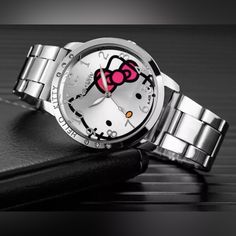 Hello Kitty Watch New Stainless Steel New Quartz New In Package Comes With New Working Battery Stainless Steel Watch Women, Watch Cartoon, Girls Watch, Children Dress, Silver Watches Women, Rhinestone Watches, Childrens Watches, Watches Women Leather, Bracelet Watches Women