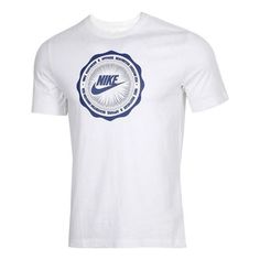 Nike SPORTSWEAR Logo Printing Round Neck Short Sleeve White CW0482-100 (Men's) Casual Sports Tops With Logo Detail, Sportswear Logo, Nike Sportswear, Casual T Shirts, Round Neck, The 100, Nike, ? Logo, T Shirt