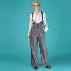 Nwt Emmy Of Sweden Miss Fancy Pants Slacks In Grey Pinstripe!! These Are A Great Wool Blend With Zip And Button Front Closure, Suspender Buttons, And An Extra High Defined Waist. Front Slash Pockets And Faux Back Pocket Flaps. Size 36 Upper Waist : 27" Waist : 26" Hips : 38" Length : 47" Inseam : 30.5" The "Fit Me" And Why I'm Parting With Them : I Have These In The Brown Salt & Pepper And They Fit Fine, But Same Size In This Fabric Is Too Tight For My Preference. At A 27" Waist I Don't Like How Design Pants, Neue Outfits, Fancy Pants, Equatorial Guinea, Papua New Guinea, Turks And Caicos Islands, Grey Stripes, Trinidad And Tobago, Uganda