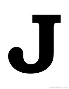 the letter j is shown in black and white, with an upper - case font