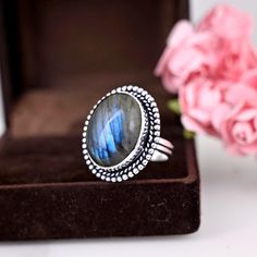 》D E T A I L S《 ✦Stone :- Labradorite  ✦Stone Size:-15X20MM, ✦Stone Shape:- Oval ✦Stone Type:- Natura ✦Metal:-  Silver  ✦Purty:- 925 Sterling Silver ✦Weight:-5 Gram (Approx) ✦Ring Size:- All Size Available 》C U S T O M I Z E O R D E R《 We accept custom and personalized order. It can be change in the gemstone, earring design and earring size. Please send us message if you are interested in a custom creation. 》 P A C K A G I N G 《 Your jewelry will be nicely packaged. If one or more items are gift Labradorite Crystal Ring For Anniversary, Labradorite Rings With Natural Stones For Gift, Labradorite Birthstone Rings As A Gift, Adjustable Labradorite Rings For Anniversary, Labradorite Birthstone Rings For Gifts, Spiritual Labradorite Rings For Anniversary, Round Labradorite Ring As Gift, Oval Labradorite Promise Rings, Spiritual Labradorite Round Ring